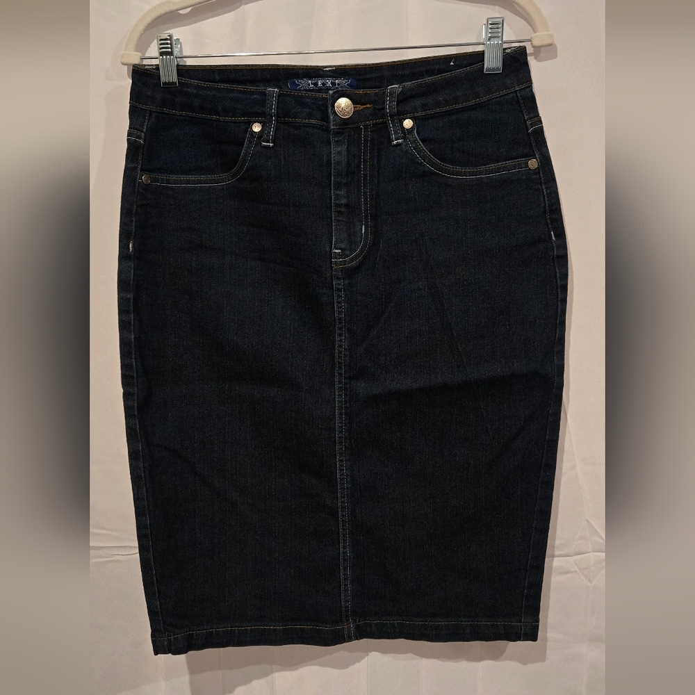 Women’s Dark Blue Denim Pencil Skirt